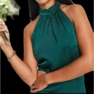 SHEIN sheer green alter top satin sleeveless blouse Sz  3XL